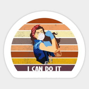 I can do it vintage retro for nurses and doctors Sticker